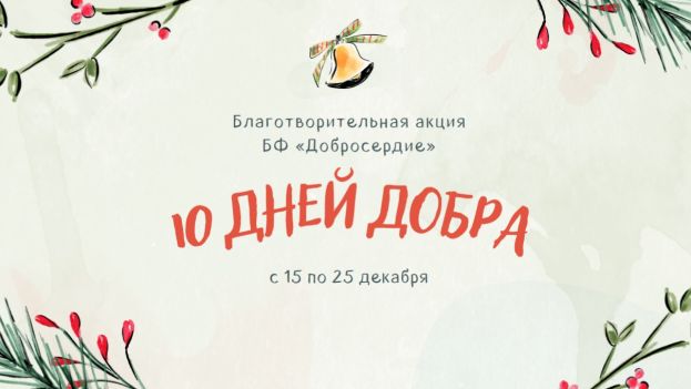 БФ Добросердие проводит Предновогоднюю акцию «10 дней добра»